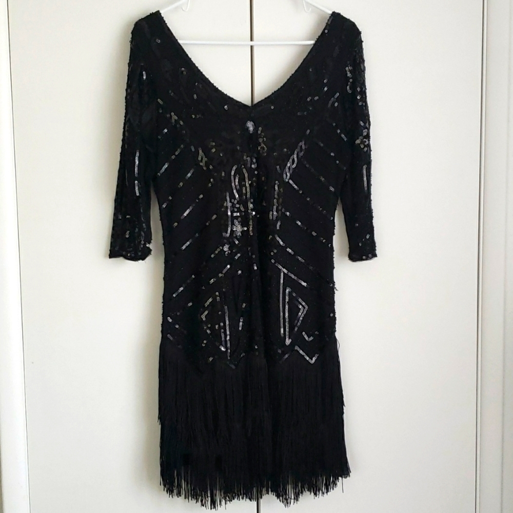 Beaded Black Flapper style dress